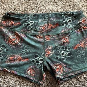Born Primitive Green and Orange Patterned Athletic Shorts